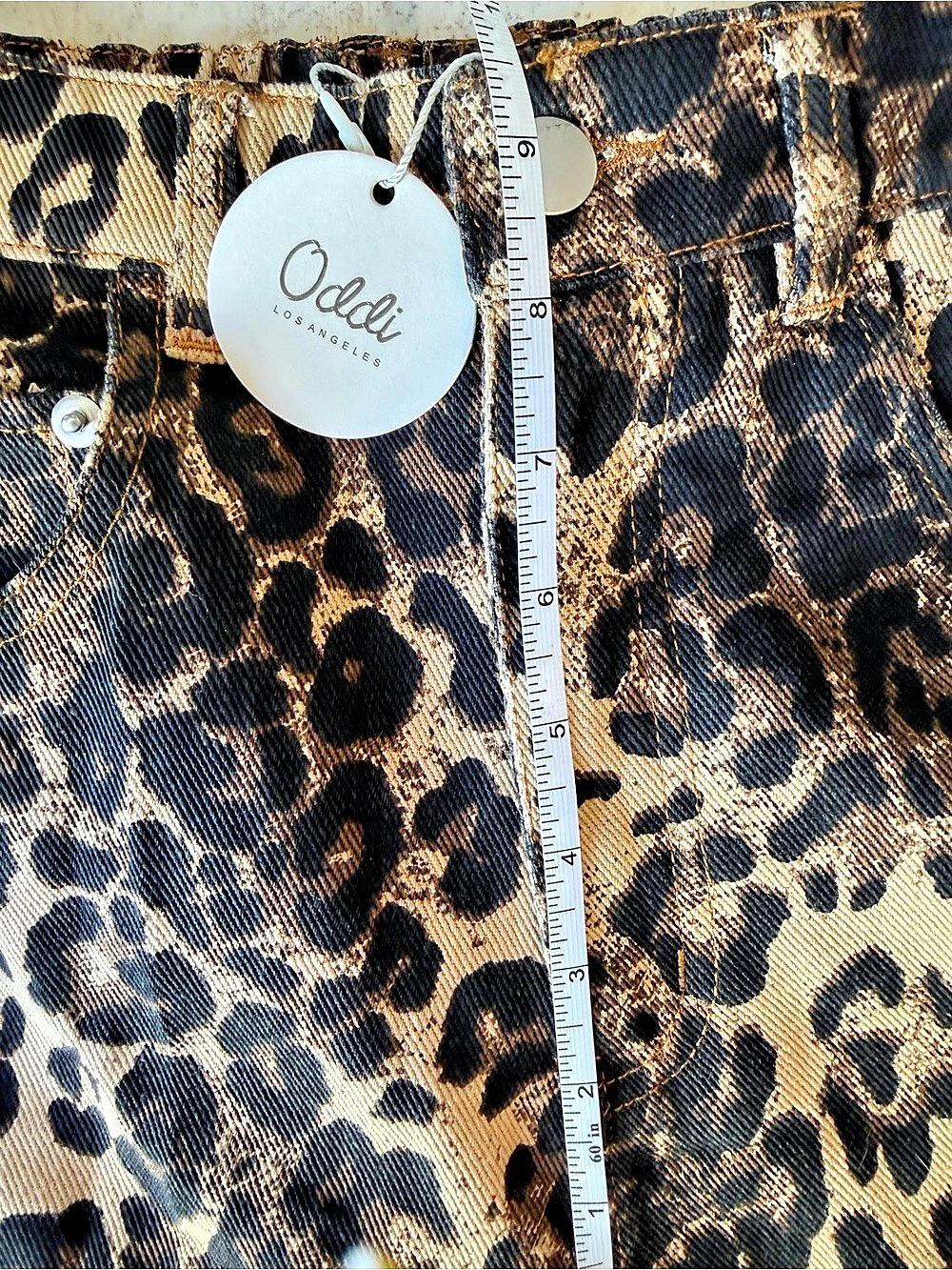 Oddi Leopard Print Trousers in Brown & Black Size Small NWT - Picture 6 of 11